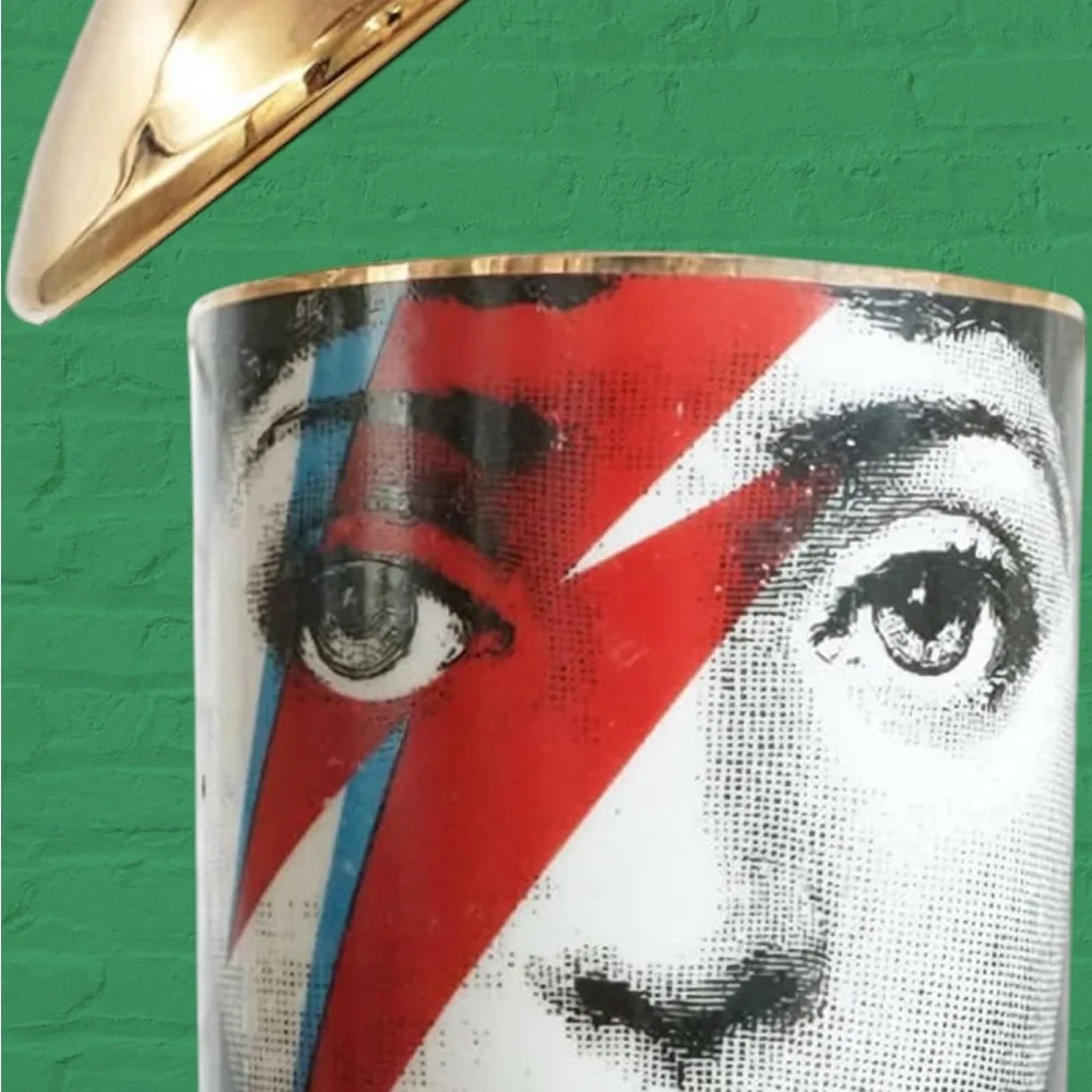 David Bowie mystery girl face ceramic jar